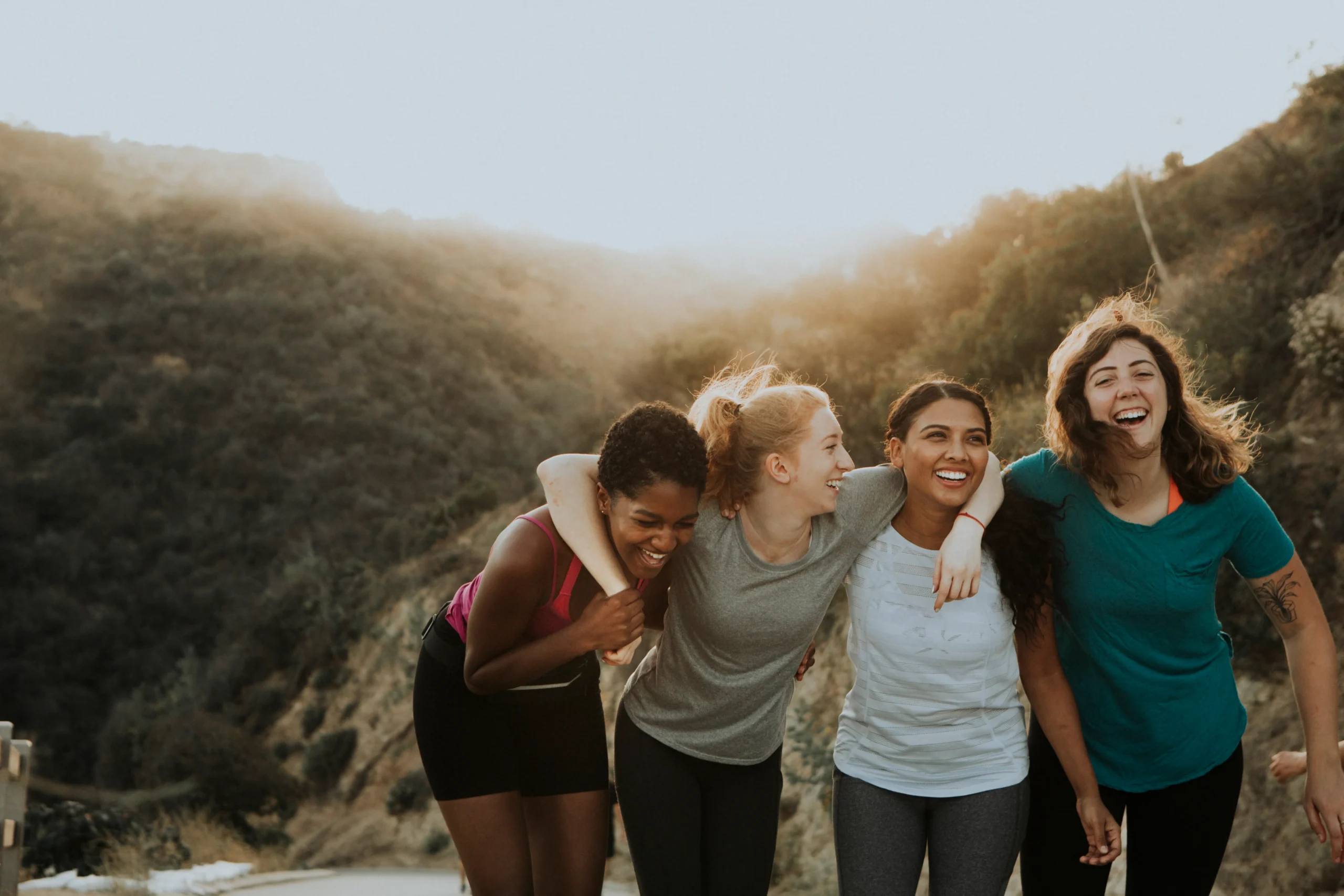 friends-hiking-through-hills-los-angeles